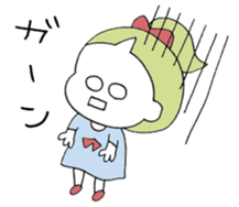 a girl with a ponytail01 sticker #12321466