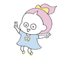 a girl with a ponytail01 sticker #12321470