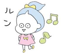 a girl with a ponytail01 sticker #12321474