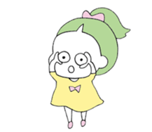 a girl with a ponytail01 sticker #12321480