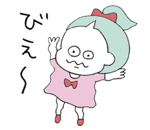 a girl with a ponytail01 sticker #12321485