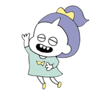 a girl with a ponytail01 sticker #12321488