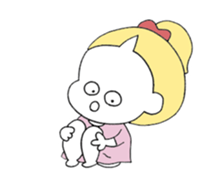 a girl with a ponytail01 sticker #12321489