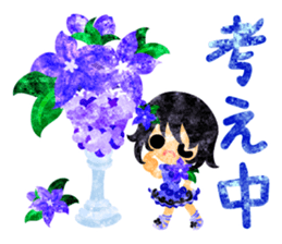 Sticker of purple flower girls sticker #12322816