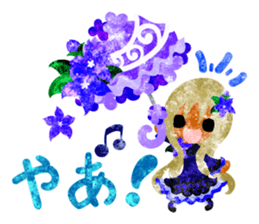 Sticker of purple flower girls sticker #12322820