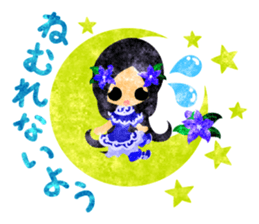 Sticker of purple flower girls sticker #12322825