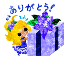 Sticker of purple flower girls sticker #12322826