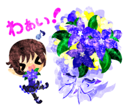Sticker of purple flower girls sticker #12322828