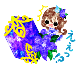 Sticker of purple flower girls sticker #12322830