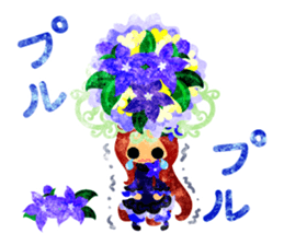 Sticker of purple flower girls sticker #12322831