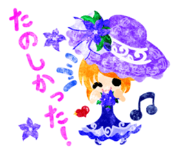 Sticker of purple flower girls sticker #12322833