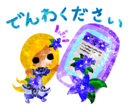 Sticker of purple flower girls sticker #12322835
