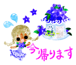 Sticker of purple flower girls sticker #12322838