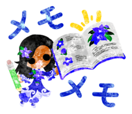 Sticker of purple flower girls sticker #12322841