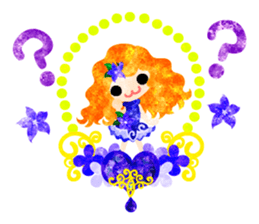 Sticker of purple flower girls sticker #12322842