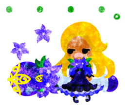 Sticker of purple flower girls sticker #12322844