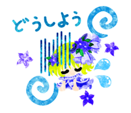 Sticker of purple flower girls sticker #12322845