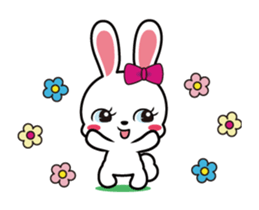 Rabbit retro animation sticker #12324274