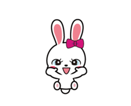 Rabbit retro animation sticker #12324287