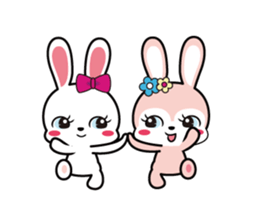 Rabbit retro animation sticker #12324289