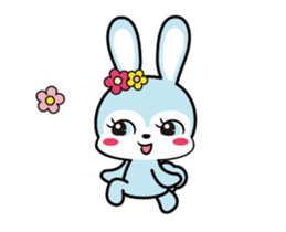 Rabbit retro animation sticker #12324290