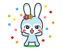 Rabbit retro animation sticker #12324291