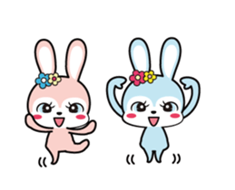 Rabbit retro animation sticker #12324292