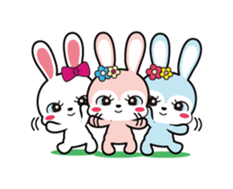 Rabbit retro animation sticker #12324293
