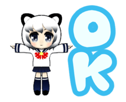 3D Animation Cute Cat Girl sticker #12325675