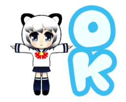 3D Animation Cute Cat Girl sticker #12325675