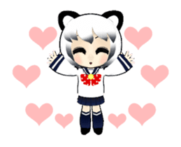 3D Animation Cute Cat Girl sticker #12325683