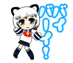 3D Animation Cute Cat Girl sticker #12325692