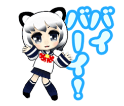 3D Animation Cute Cat Girl sticker #12325692