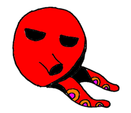 Two legs octopus - Fukudako sticker #12327174