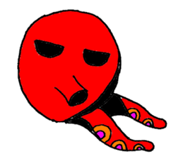 Two legs octopus - Fukudako sticker #12327174