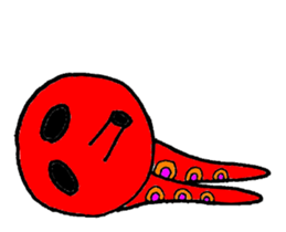 Two legs octopus - Fukudako sticker #12327182