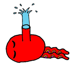 Two legs octopus - Fukudako sticker #12327197