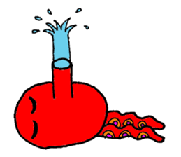 Two legs octopus - Fukudako sticker #12327197