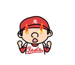 boy baseball RED sticker #12335578