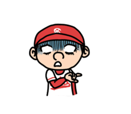 boy baseball RED sticker #12335583