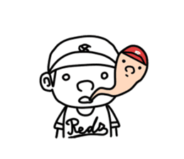boy baseball RED sticker #12335590