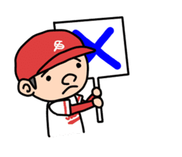 boy baseball RED sticker #12335592