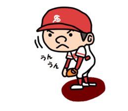 boy baseball RED sticker #12335593
