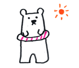 White bear cute 1 sticker #12336119