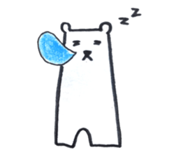 White bear cute 1 sticker #12336143