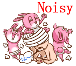 Life of no ear rabbit by haradamaruko sticker #12339045