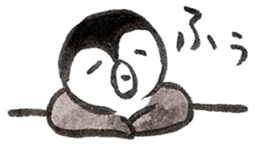 Tired penguin in everyday sticker #12341390