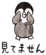 Tired penguin in everyday sticker #12341391