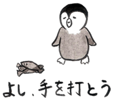 Tired penguin in everyday sticker #12341395