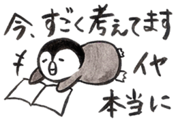 Tired penguin in everyday sticker #12341396